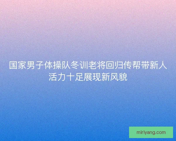 国家男子体操队冬训老将回归传帮带新人活力十足展现新风貌 国家男子体操队冬训老将回归传帮带新人活力十足展现新风貌